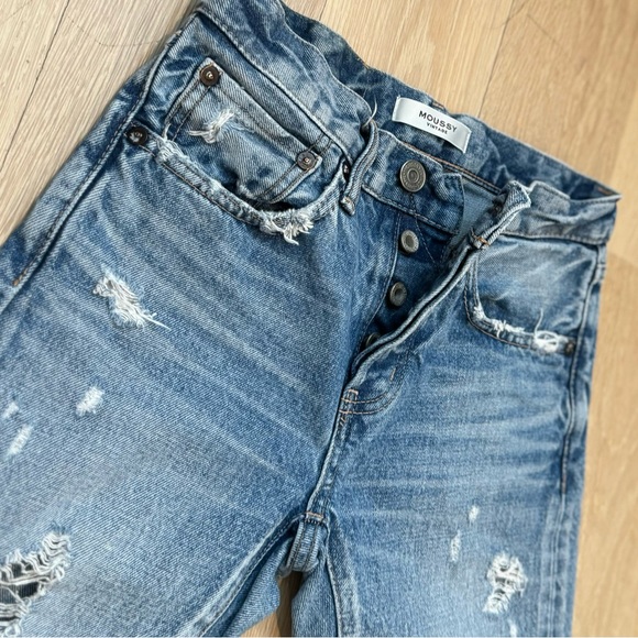 Moussy Vintage Aberdeen Tapered Jeans - Size 23 - Picture 6 of 9
